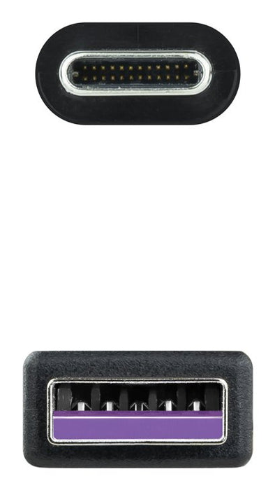 EAN 8433281007703 - Nanocable USB 2.0, 0.5m cable USB 0,5 m USB C USB A Negro imagen 3