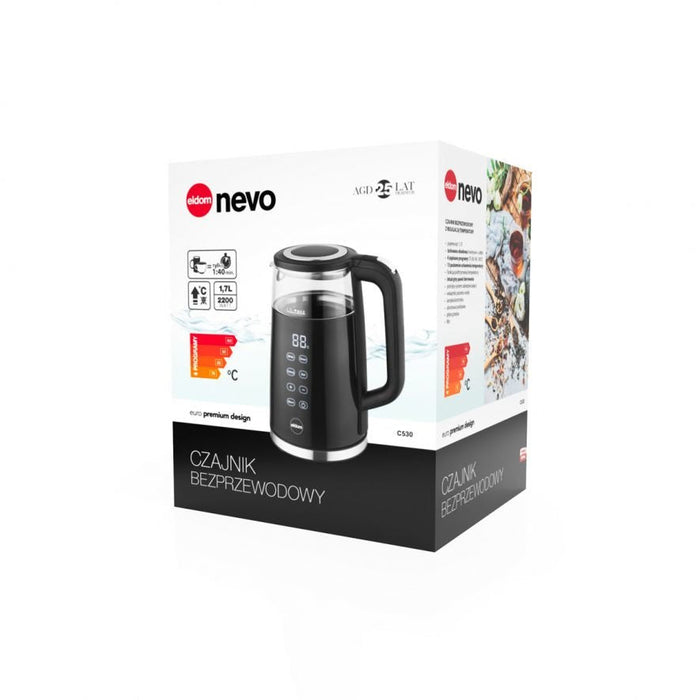 Tetera Eldom C530 Nevo  Eléctrica 1,7 L 2200 W Negro, Transparente
