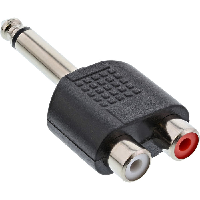 Adaptador De Audio Inline Jack De 6,3 Mm Macho Mono A 2x Rca Hembra