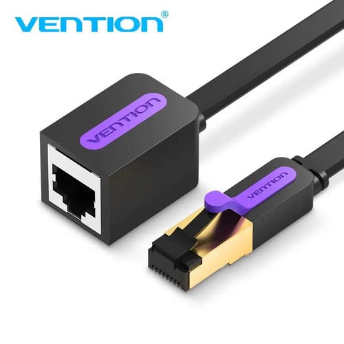 Cable Vention Flat Cat.7 Extension Pacabl Tch 1m Black