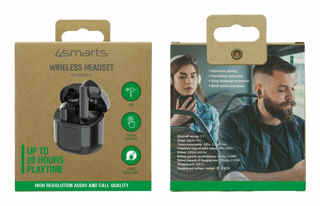 EAN 4252011908844 - 4smarts SkyBuds 2 Auriculares True Wireless Stereo (TWS) Dentro de oído Llamadas/Música USB Tipo C Blueto imagen 3