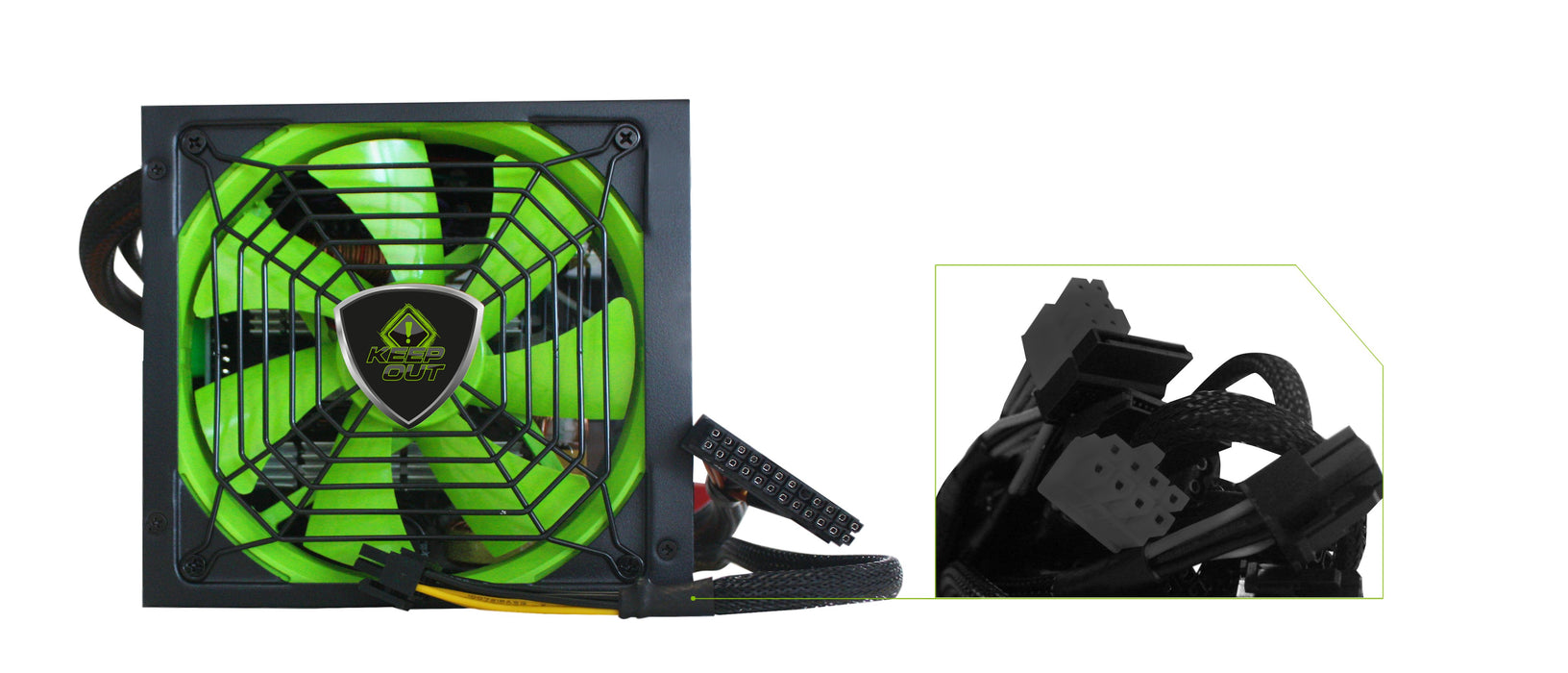 EAN 8435099529552 - KeepOut FX1000MU unidad de fuente de alimentación 1000 W 20+4 pin ATX ATX Negro, Verde imagen 4