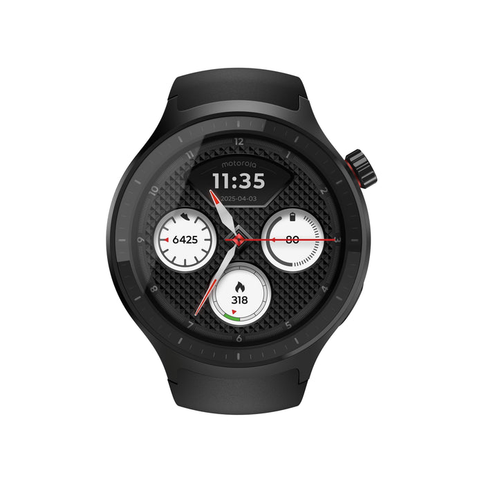 Motorola Moto Watch Negro Mate Reloj Inteligente Con Banda Silicona Pantone Volcanic Ash Pantalla Luminosa 1.4" 4 Gb Bluetooth 40 G