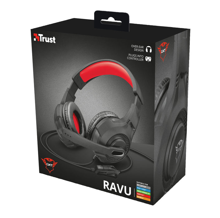 Trust Auriculares Gaming Gxt 307 Ravu Microfono Plegable Y Corto Diadema Ajustable Cable 2m Para Consolas 22450
