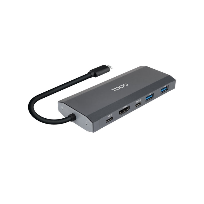 Docking Usb Tipo-C Tooq Tqe-2241g Ranura Ssd M.2 1xhdmi 2xusb 1xusb Tipo-C 1xlector Tarjetas 1xusb Tipo-C Pd