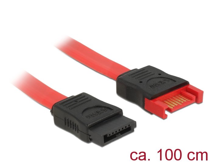 Cable Delock 83956 De Sata 1 M Sata 7-Pin Negro, Rojo