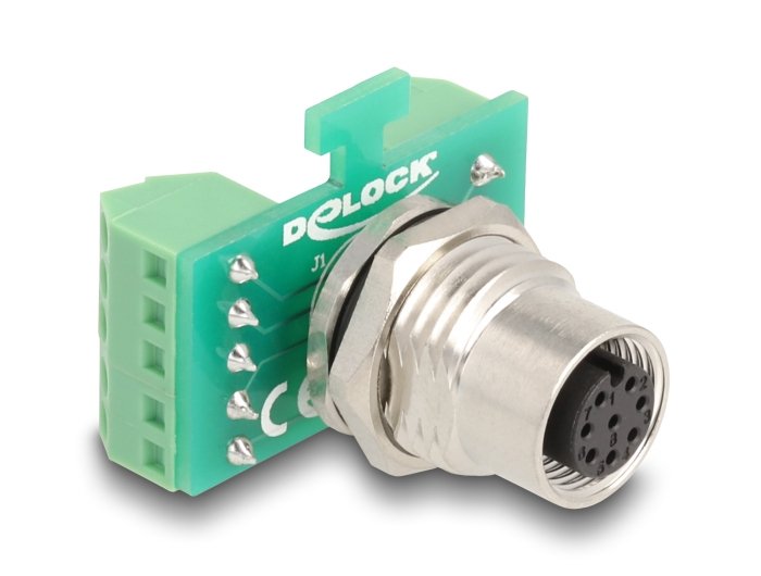 Delock 60663 Adaptador De Módulo De Transferencia M12 Hembra Con Codificación A De 8 Pines A Bloque De Terminales De 9 Pines Para Instalación