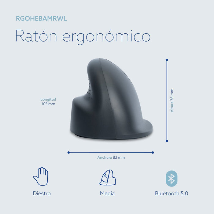 EAN 8719274491842 - R-Go Tools RGOHEBAMRWL ratón Oficina mano derecha Óptico 1600 DPI imagen 13