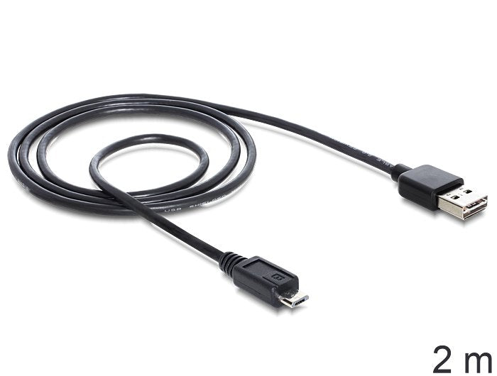 EAN 4043619833672 - DeLOCK EASY-USB 2.0-A - USB 2.0 micro-B, 2m cable USB USB A Micro-USB B Negro imagen 2