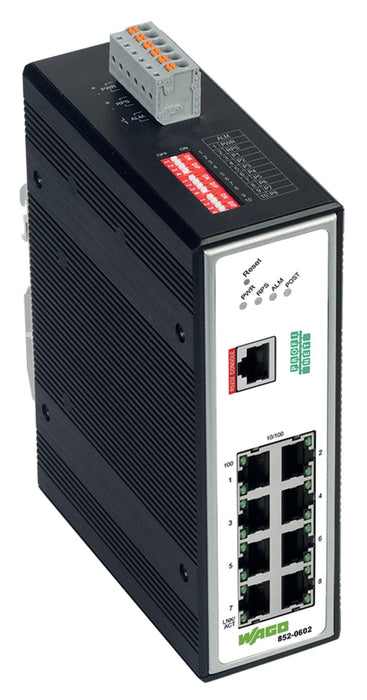 Wago 852-602 Industrial-Managed-Switch 8 Ports 100base-Tx Profinet Schwarz