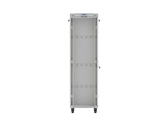 Lanberg Rack Cabinet 19" Free-Standing 42u 600x600 Flat Pack With Glass Door Lcd Grey V2