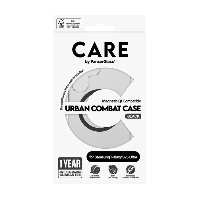 EAN 5715685016936 - PanzerGlass CARE™ by ® Urban Combat Case Transparent w. Black Qi Compatible Samsung Galaxy S25 Ultra fund imagen 3