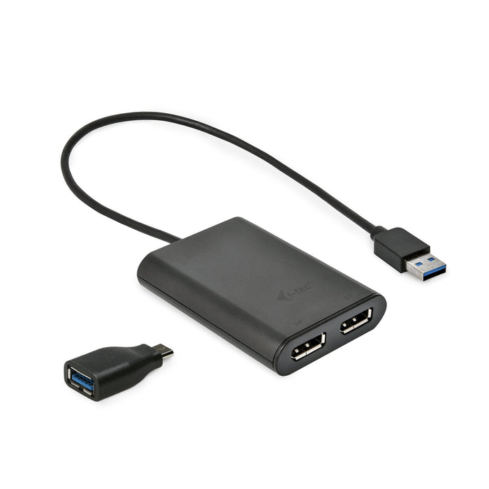 I-Tec Usb 3.0 Display Port 2x Dp 4k Ultra Hd 4096x2160 60hz Display Adapter With  Displaylink Chip 6950 For Macos Windows Android