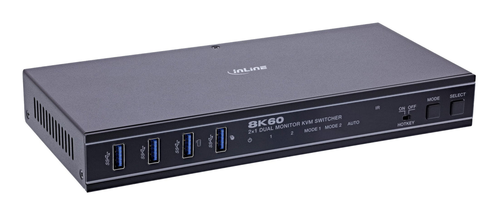 Inline Kvm Switch, 2x1 ,Hdmi 8k/60hz, Dual Monitor , Usb 3.2 Hub