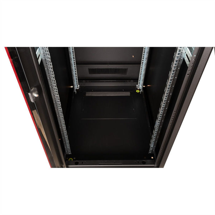 Roline 19-Zoll Netzwerkschrank Pro 42 He, 600x800 Bxt Glastr Schwarz