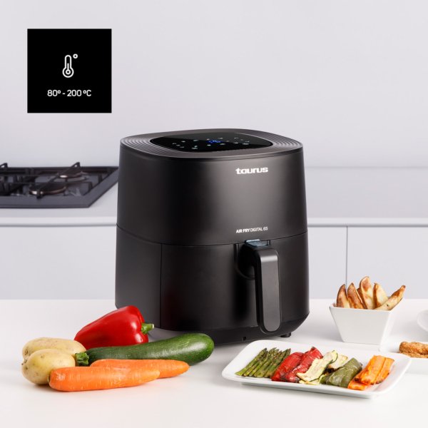EAN 8414234739780 - Taurus 973978000 freidora Sencillo 5,5 L Independiente 1700 W Freidora de aire caliente Negro imagen 3