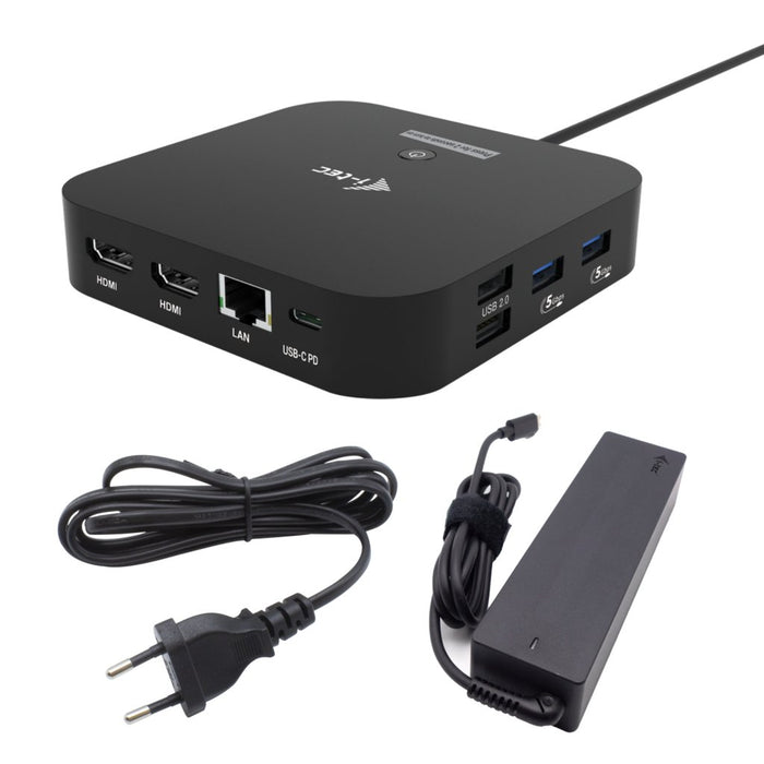 EAN 8595611707742 - i-tec USB-C Dual HDMI Docking Station with Power Delivery 100 W + Universal Charger 100W imagen 1