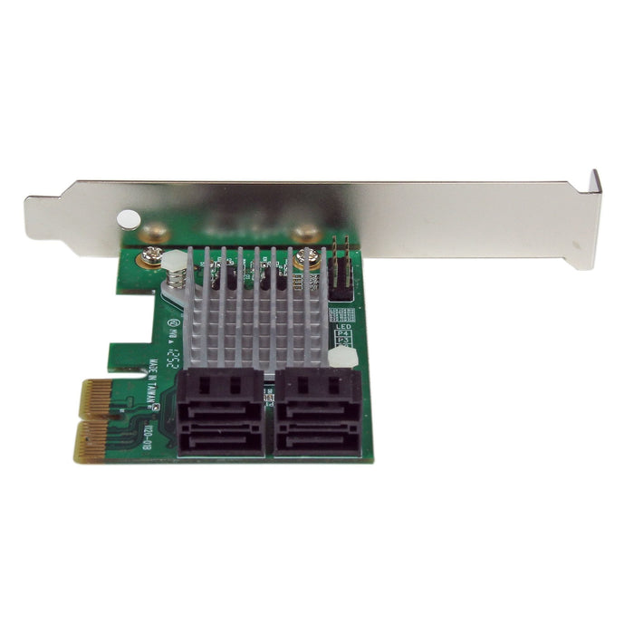 Startech.Com Tarjeta Adaptador Controladora Pci Express Pci-E Sata 3 Iii 6gbps Raid 4 Puertos Internos Con Almacenamiento Hyperduo Controlador De Almacenamiento (Raid) 4 Canal Sata 6gb/S Perfil Bajo Raid 0 1 10 Jbod Pcie 2.0 X2 Para P/N: