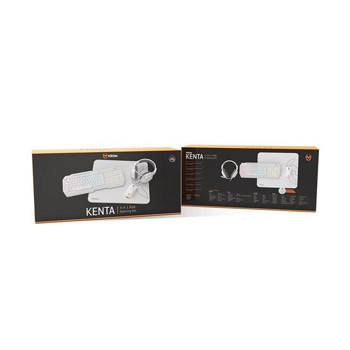 Pack Gaming Krom Kenta Teclado Rgb + Ratón + Alfombrilla + Auriculares Blanco