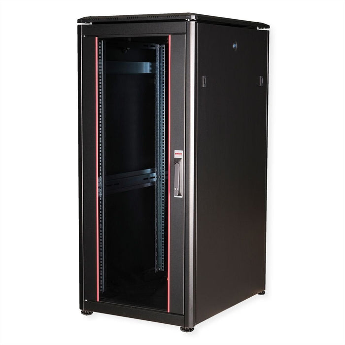 Roline 19-Zoll Netzwerkschrank Pro 26 He, 600x800 Bxt Glastr Schwarz