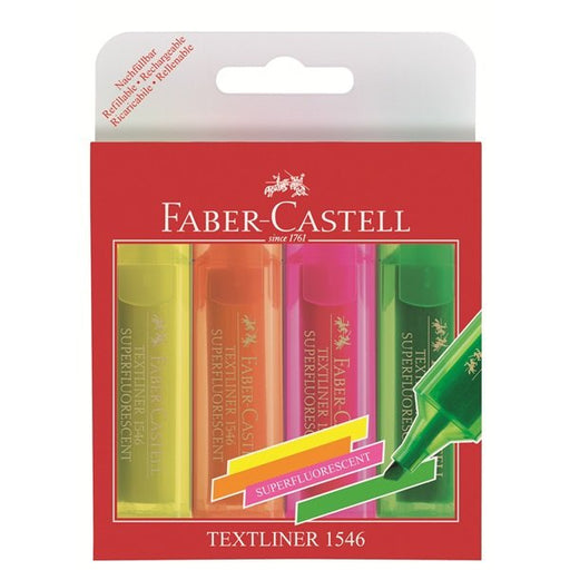 EAN 4005401546047 - Faber-Castell TEXTLINER 1546 marcador 4 pieza(s) Punta de cincel Naranja, Rosa, Verde, Amarillo imagen 1