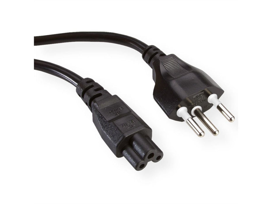 Roline Netzcable T12 Auf C5 3pol. Schwarz 1,8m