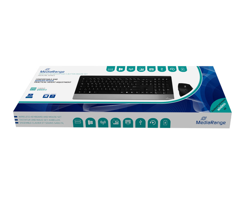 Mediarange Teclado Highline Wireless Inkl. Raton Negro