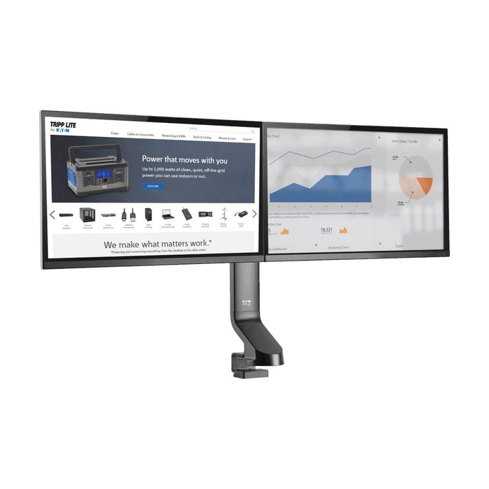 Eaton Tripplite Series Dual-Display Monitor Arm With Desk Cl