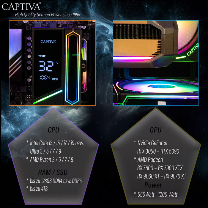 EAN 4046373925867 - CAPTIVA 92586 PCs/estación de trabajo AMD Ryzen™ 7 5700X 32 GB DDR4-SDRAM 1 TB SSD NVIDIA GeForce RTX 506 imagen 13