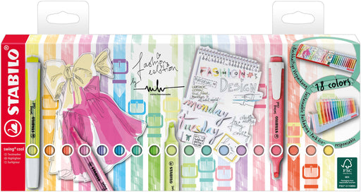 EAN 4006381565998 - STABILO swing cool Deskset marcador permanente Azul, Verde, Naranja, Pastel, Rosa, Rojo, Amarillo 18 piez imagen 1