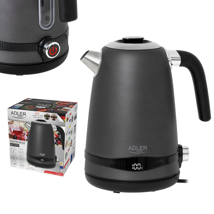 EAN 5905575902948 - Adler AD 1295G tetera eléctrica 1,7 L 2200 W Negro, Acero inoxidable, Gris imagen 7