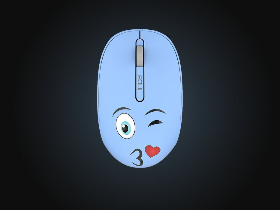 Inca Wrls Raton 1200dpi 3tamen 2.4ghzusb-A Weeny Emoji Bl