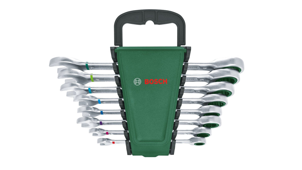 Bosch Powertools Schraubenschlüssel Mit Ratsche Set, 8-Piezas (Verde/Negro) 1600a027ps