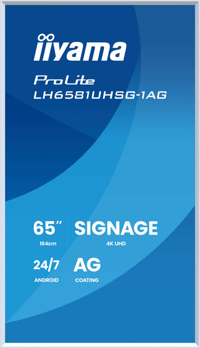 EAN 4948570125623 - iiyama LH6581UHSG-1AG pantalla de señalización Pantalla plana para señalización digital 163,8 cm (64.5")  imagen 3
