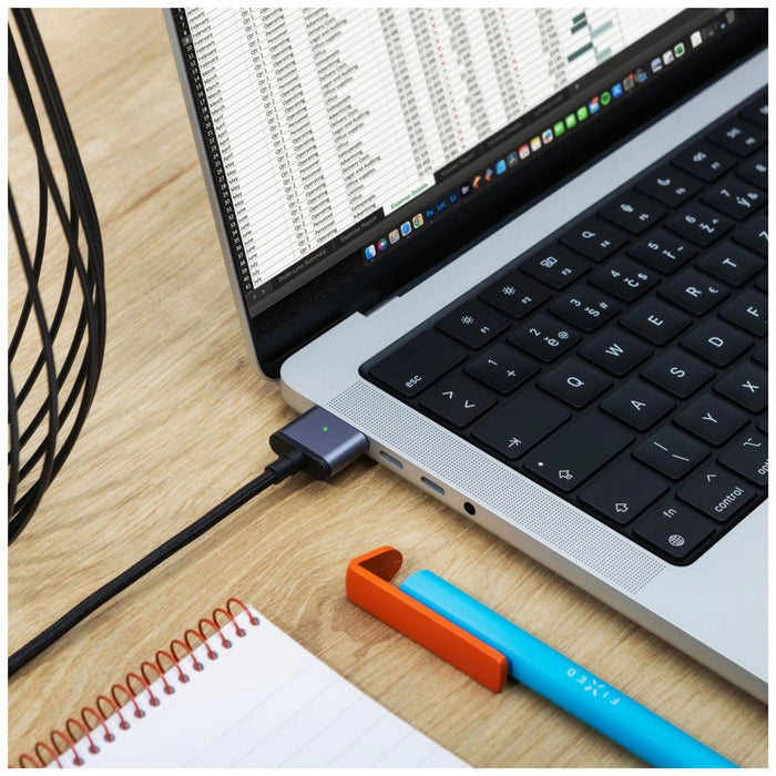 Fixed Braided Cable Usb-C Magsafe 3, 2m, 140w, Gray
