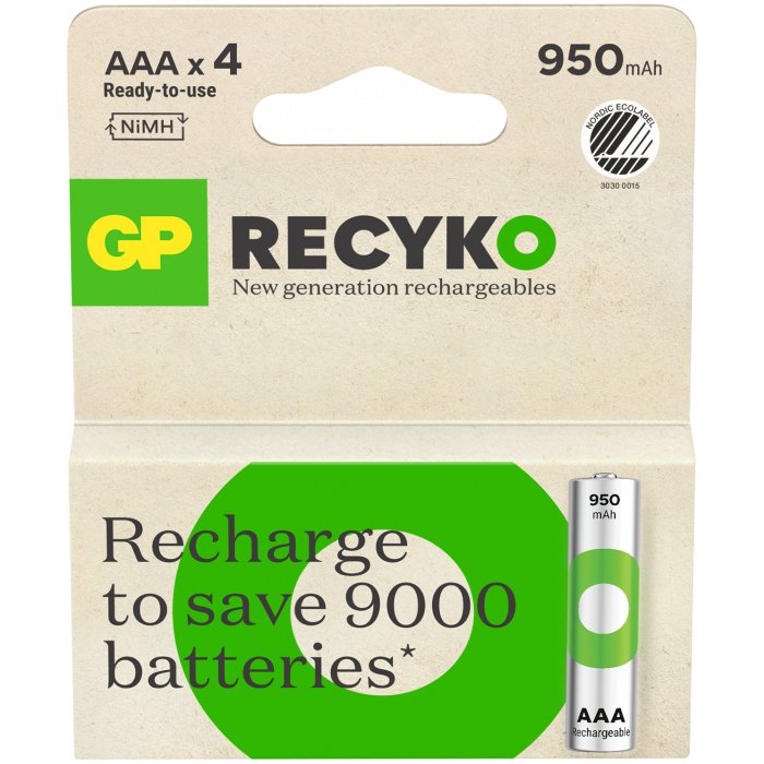 Recyko Aaa-Battery 950mah  Nimh 4-Pack