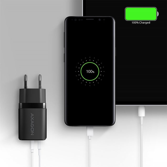 EAN 8595247907103 - Axagon ACU-PQ30 Ladegerät QC3.0, 4.0/AFC/FCP/PPS/Apple+ PD USB-C, 30W - schwarz - Kompaktes Ladegerät - 1 imagen 6