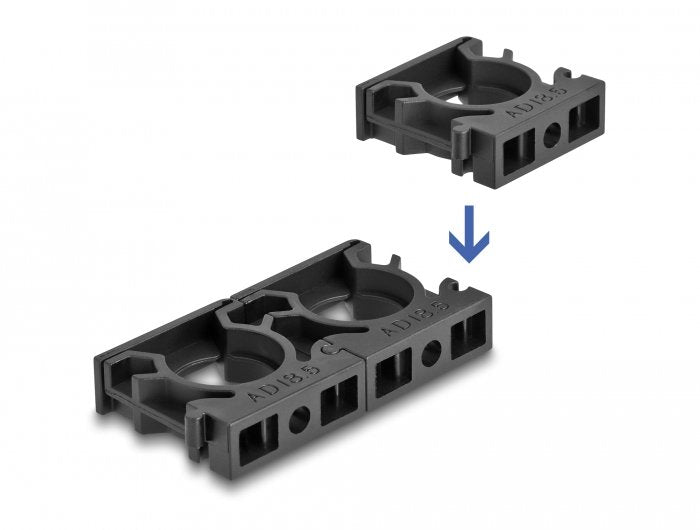Delock Cableschlauchhalter Mit Verschlussclip 25 Mm 4 Stück Schwarz