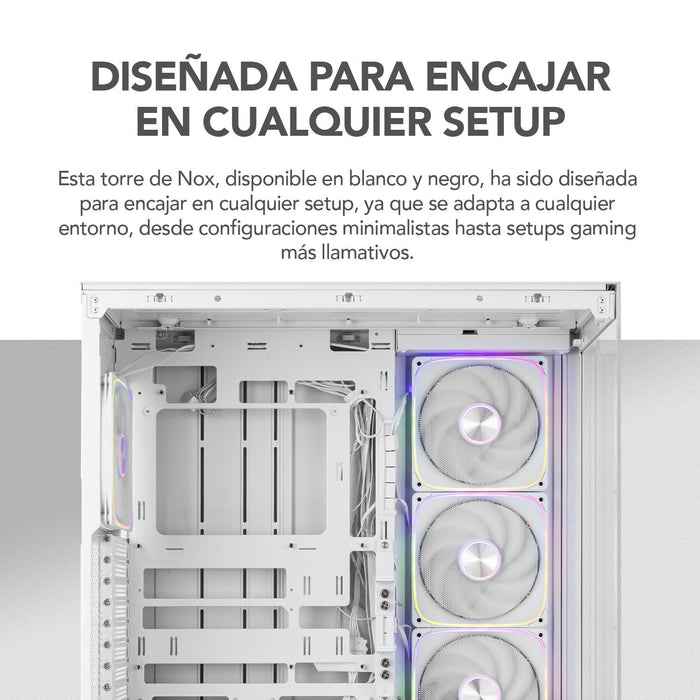 Caja Pc Gaming Semitorre Nox Hummer Blade Blanca
