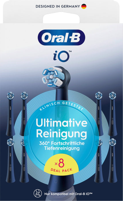 Braun Oral-B Io Ultimate Cleaning Pack De 8, Accesorio De Cepillo Negro, Eliminación Superior De Placa 8700216778640