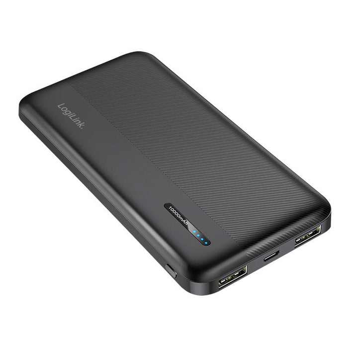Power Bank Logilink Mobile , Lipo, 10.000 Mah, Usb-C In Out, Negro