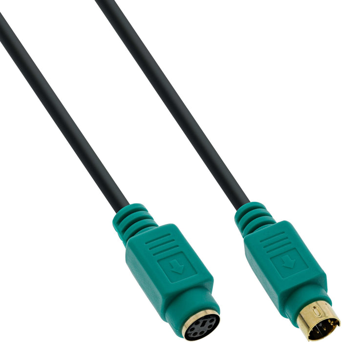 Cable Inline Ps/2 Macho A Hembra Negro Verde 3m