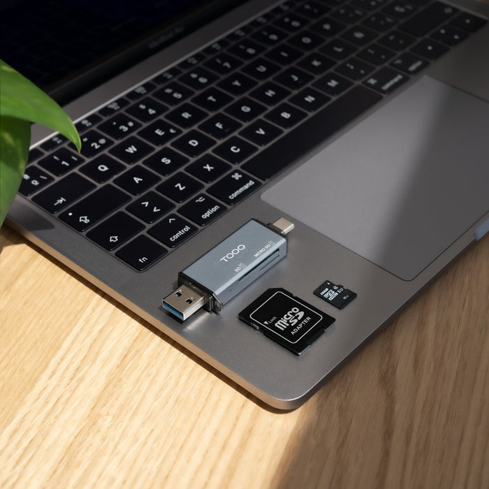 EAN 8433281015609 - TooQ TQR-3001G lector de tarjeta USB 3.0 Type-A/Type-C imagen 3