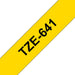 EAN 0012502625957 - Brother TZE-641 cinta para impresora de etiquetas Negro sobre amarillo imagen 1