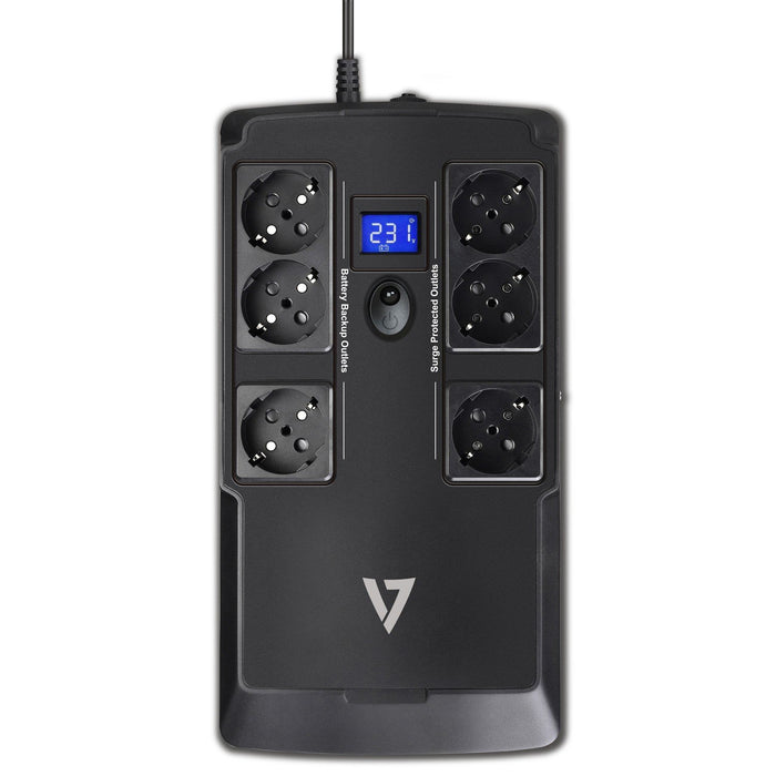 EAN 662919091397 - V7 UPS1DT750-1E sistema de alimentación ininterrumpida (UPS) 0,75 kVA 450 W 6 salidas AC imagen 2