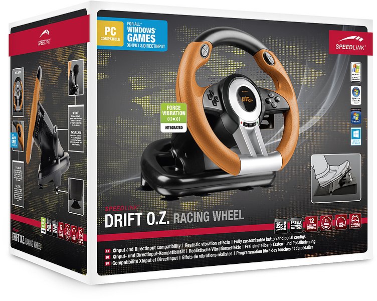 EAN 4027301987638 - SPEEDLINK DRIFT O.Z. Negro, Gris, Naranja USB Volante + Pedales Analógico/Digital PC imagen 4