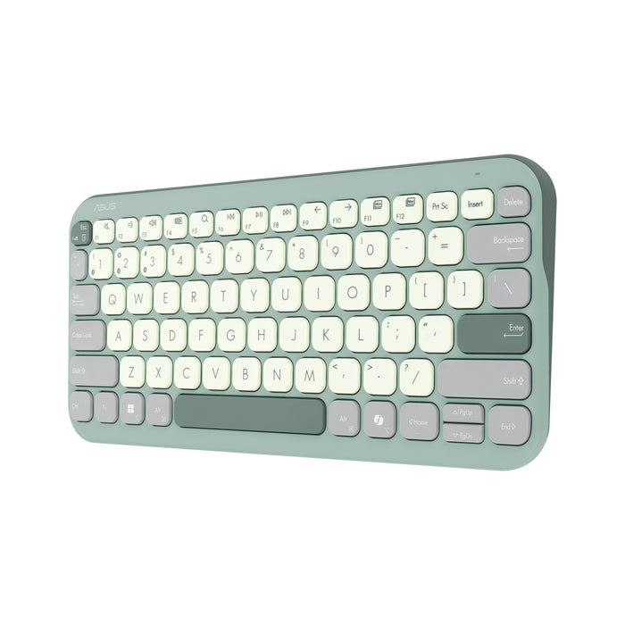 Asus Marshmallow Kw100, Teclado Verde Claro/Gris, Diseño De, Mecanismo De Tijera 90xb0880-Bkb070