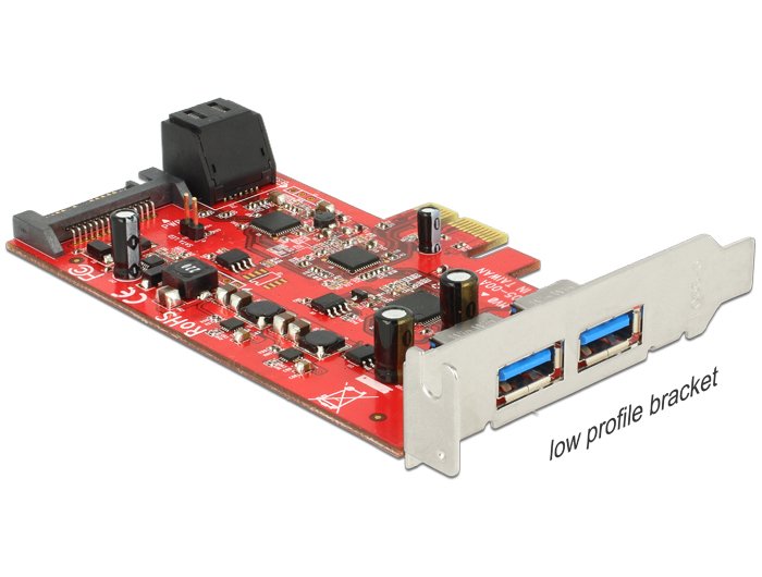 Delock Tarjeta Pcie Sata 6gb/S 2x Sata Interno + 2x Usb 3.0 Externo