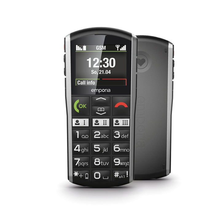 Emporia Simplicity (V27), Tecla Grande Y Teléfono Móvil Exterior, Plateado
