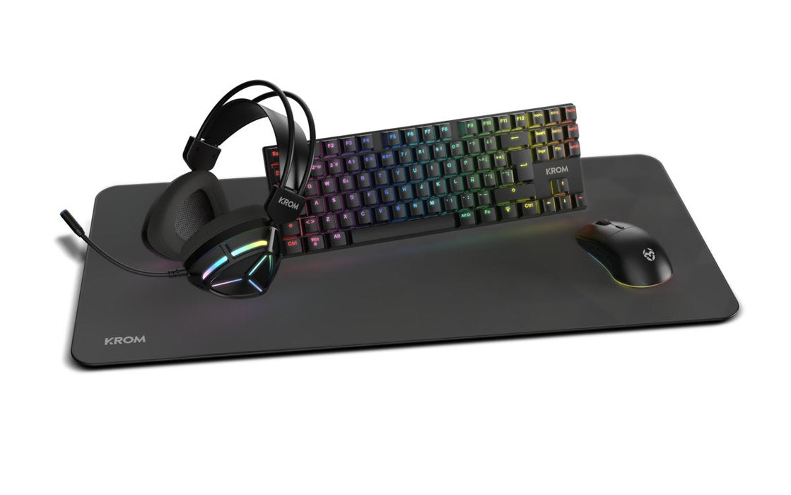 Krom Klass Pcombo Gaming 4 En 1 Rgb Negro